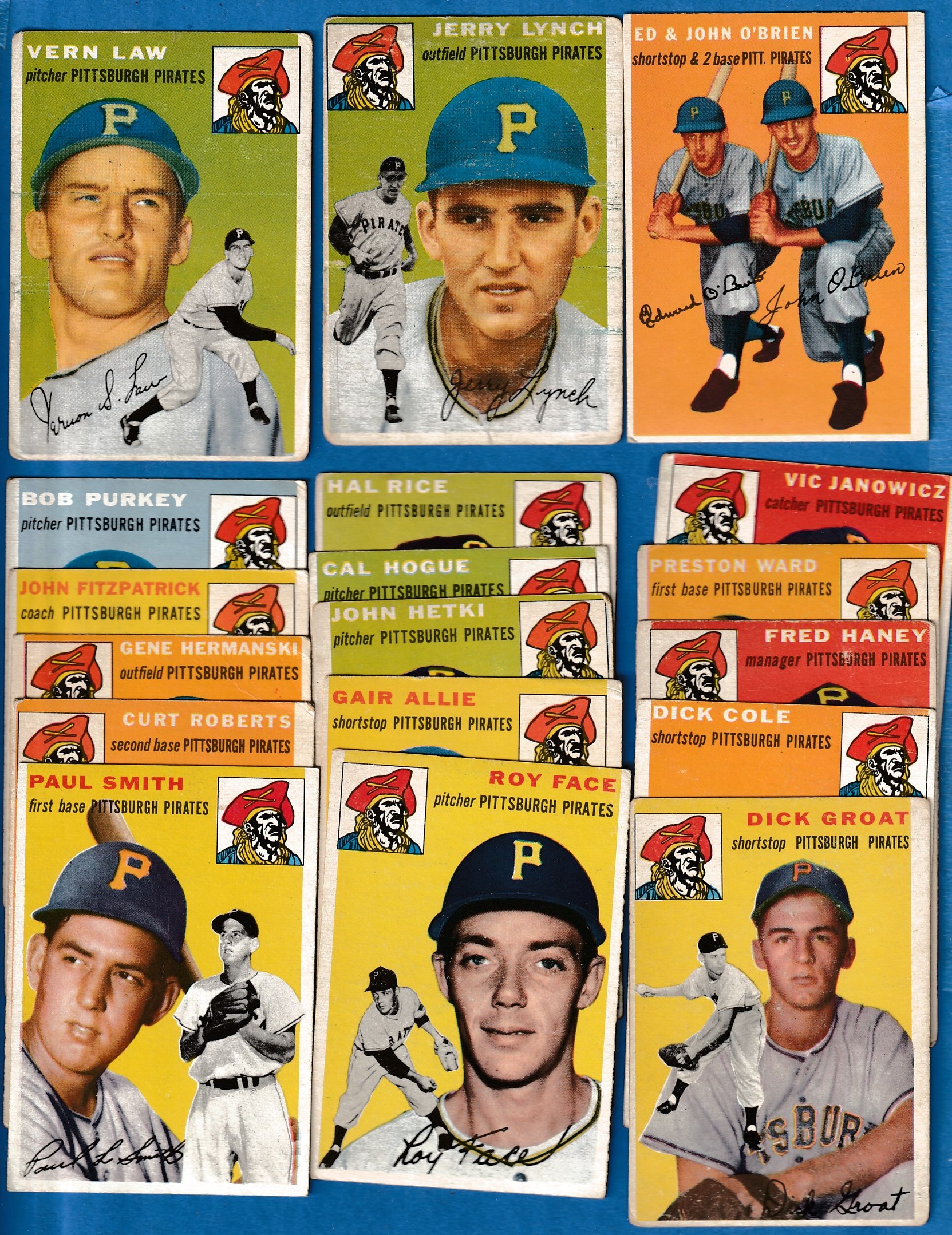 Pittsburgh Pirates - 1954 Topps COMPLETE TEAM SET (18 cards)  cards value