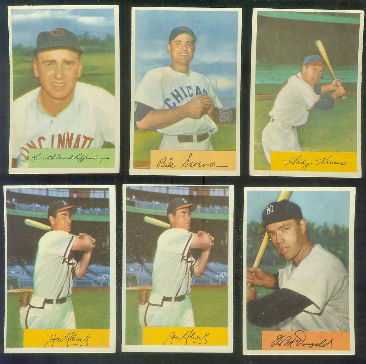 1954 Bowman # 96 Joe Adcock (Braves)  cards value