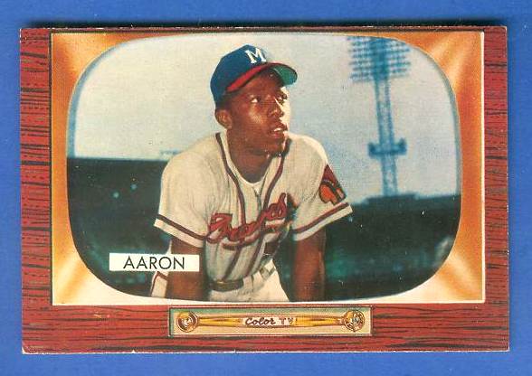 1955 Bowman #179 Hank Aaron (Braves)  cards value