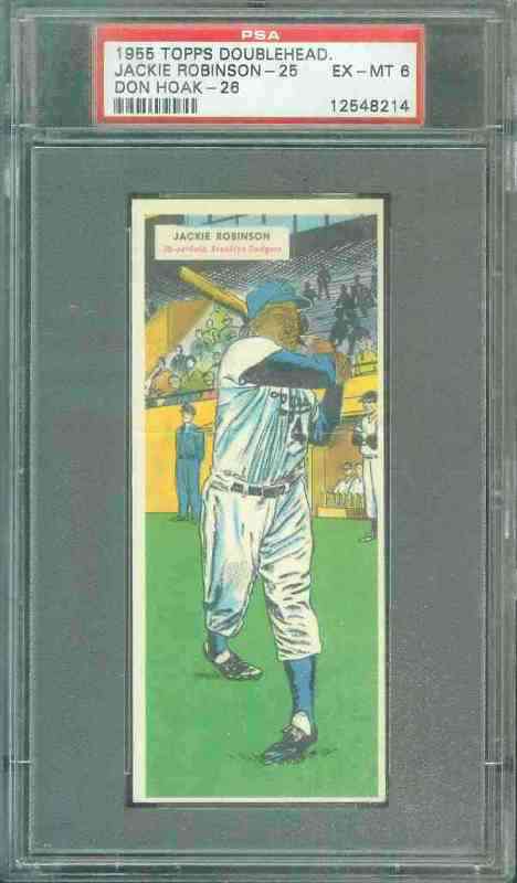 1955 Topps DoubleHeader #.25 JACKIE ROBINSON / #26 Don Hoak (Dodgers)  cards value