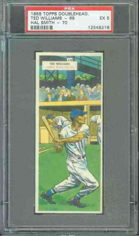 1955 Topps DoubleHeader #.69 TED WILLIAMS / #70 Hal Smith MGR  cards value