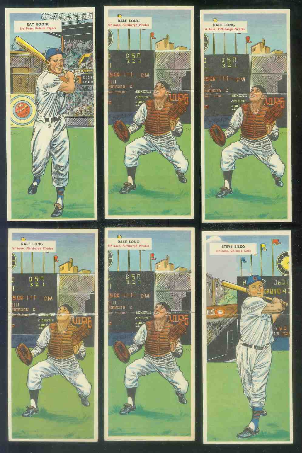 1955 Topps DoubleHeader #115 Dale Long ROOKIE / #116 Ferris Fain  cards value