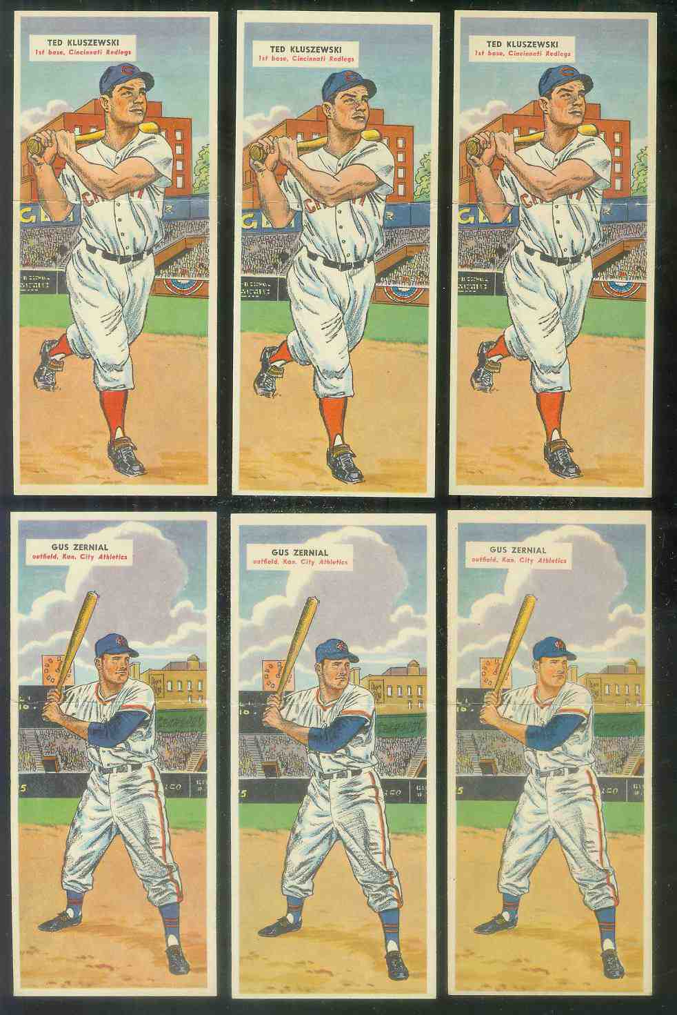 1955 Topps DoubleHeader #123 Gus Zernial / #124 Bob Trice  cards value