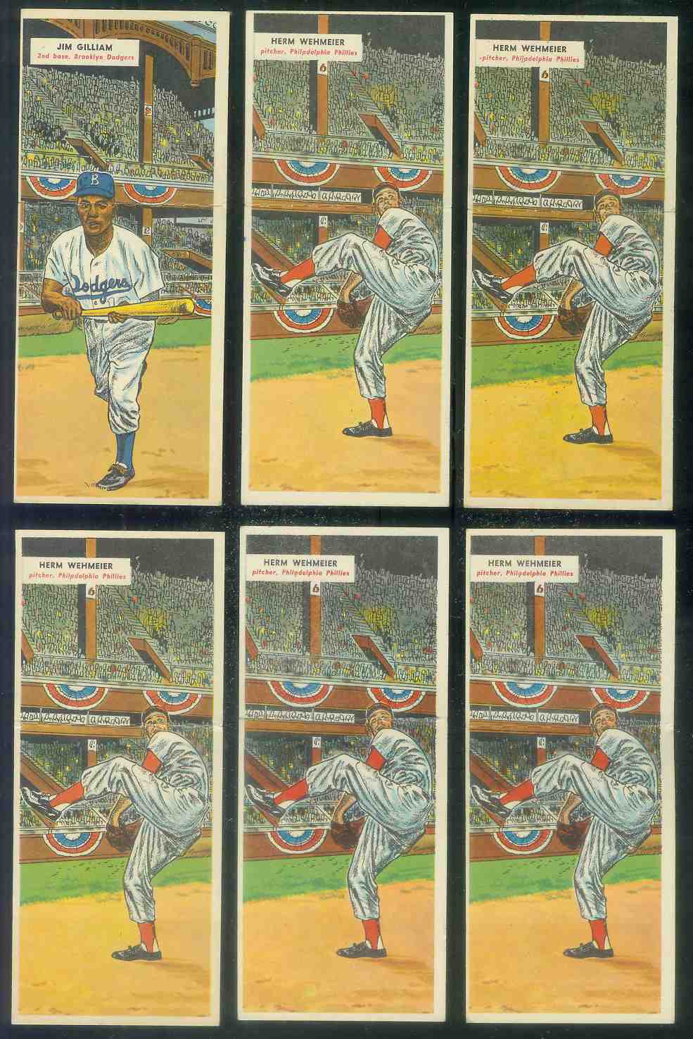 1955 Topps DoubleHeader #131 Herm Wehmeier / #132 Wayne Terwilliger  cards value