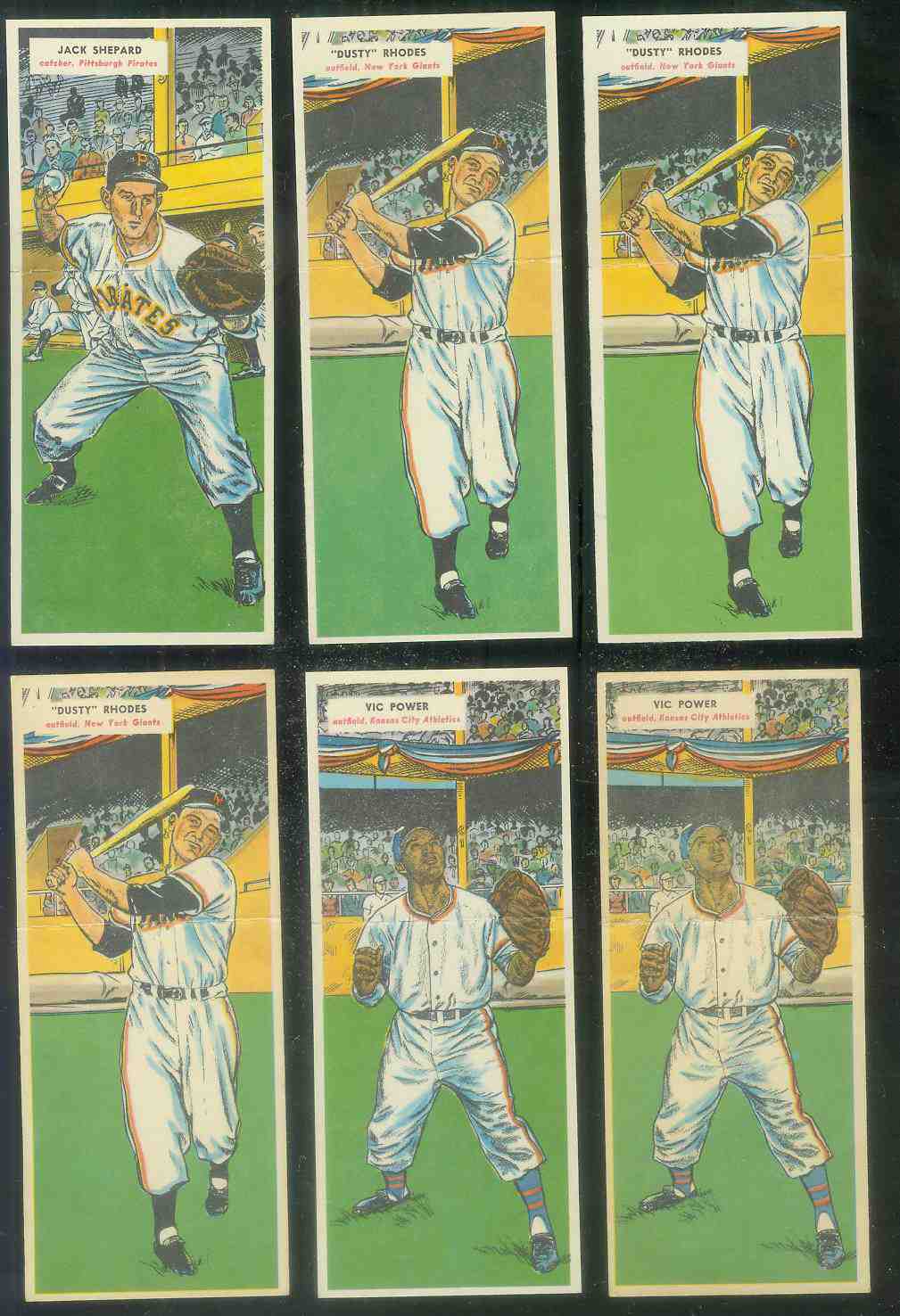 1955 Topps DoubleHeader #.27 Dusty Rhodes / #28 Jim Davis  cards value