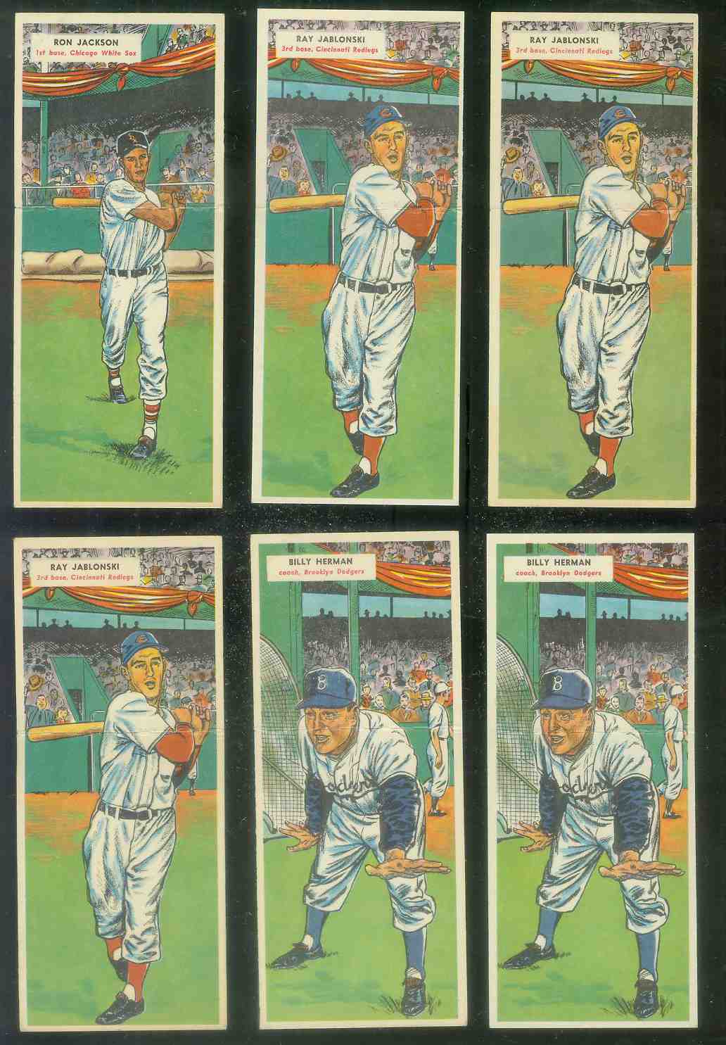 1955 Topps DoubleHeader #.53 Billy Herman / #54 Sandy Amoros ROOKIE  cards value