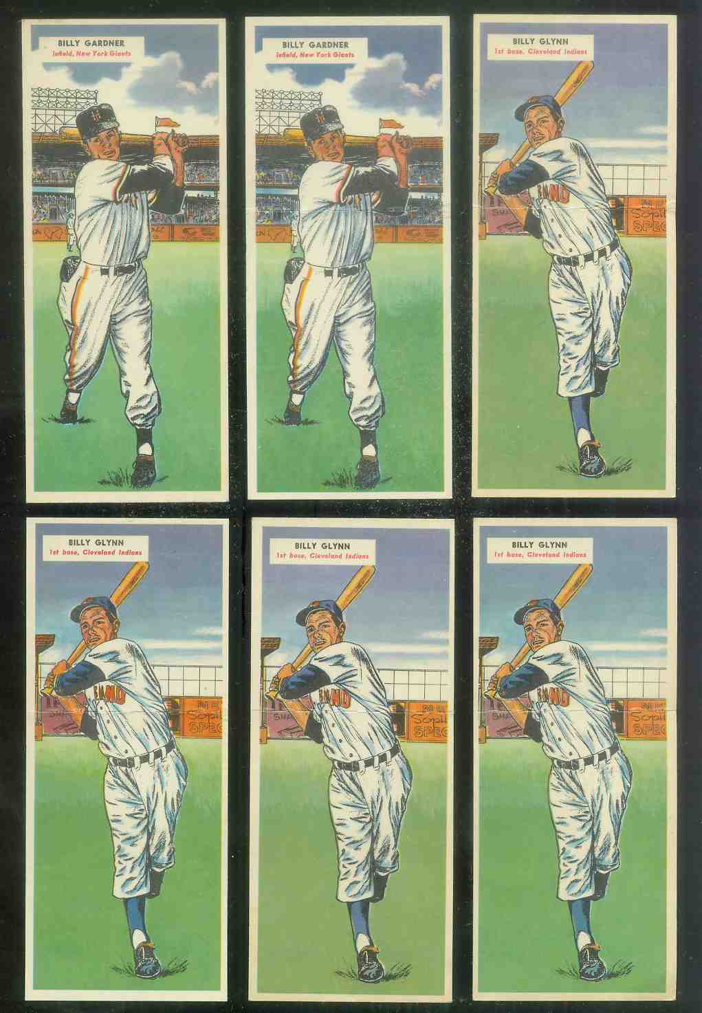 1955 Topps DoubleHeader #.59 Billy Glynn / #60 Bob Miller  cards value