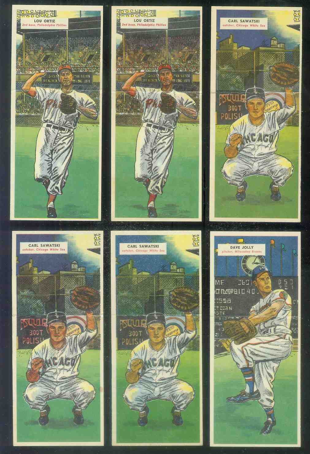 1955 Topps DoubleHeader #.95 Dave Jolly / #96 Bobby Hofman  cards value