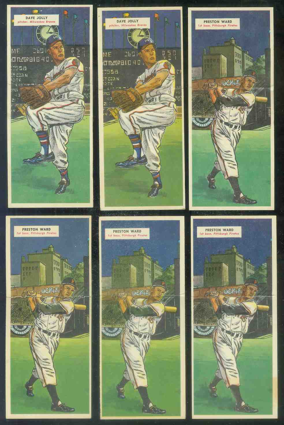1955 Topps DoubleHeader #.97 Preston Ward / #98 Don Zimmer ROOKIE  cards value