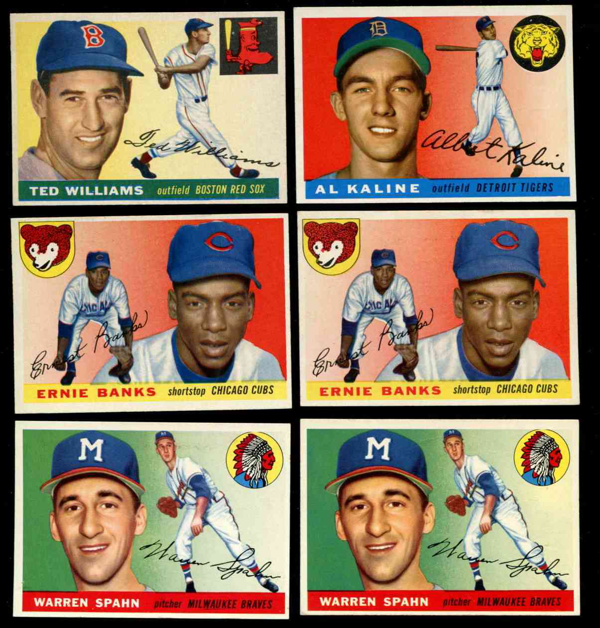 1955 Topps # 28 Ernie Banks (2nd year card) [#] (Cubs)  cards value