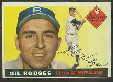 1955 Topps #187 Gil Hodges SCARCE HIGH NUMBER (Brooklyn Dodgers)