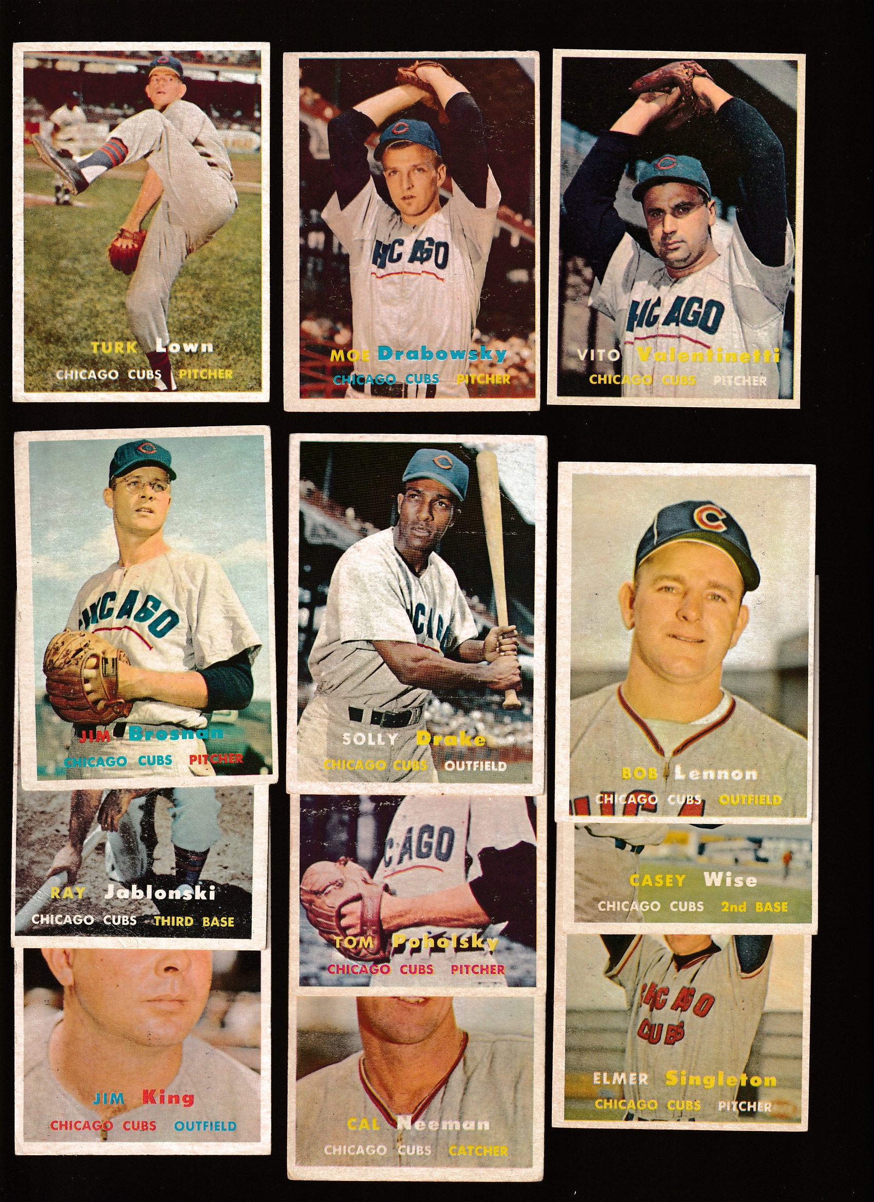 1957 Topps  - CUBS - Starter Team Set - (12) different  cards value
