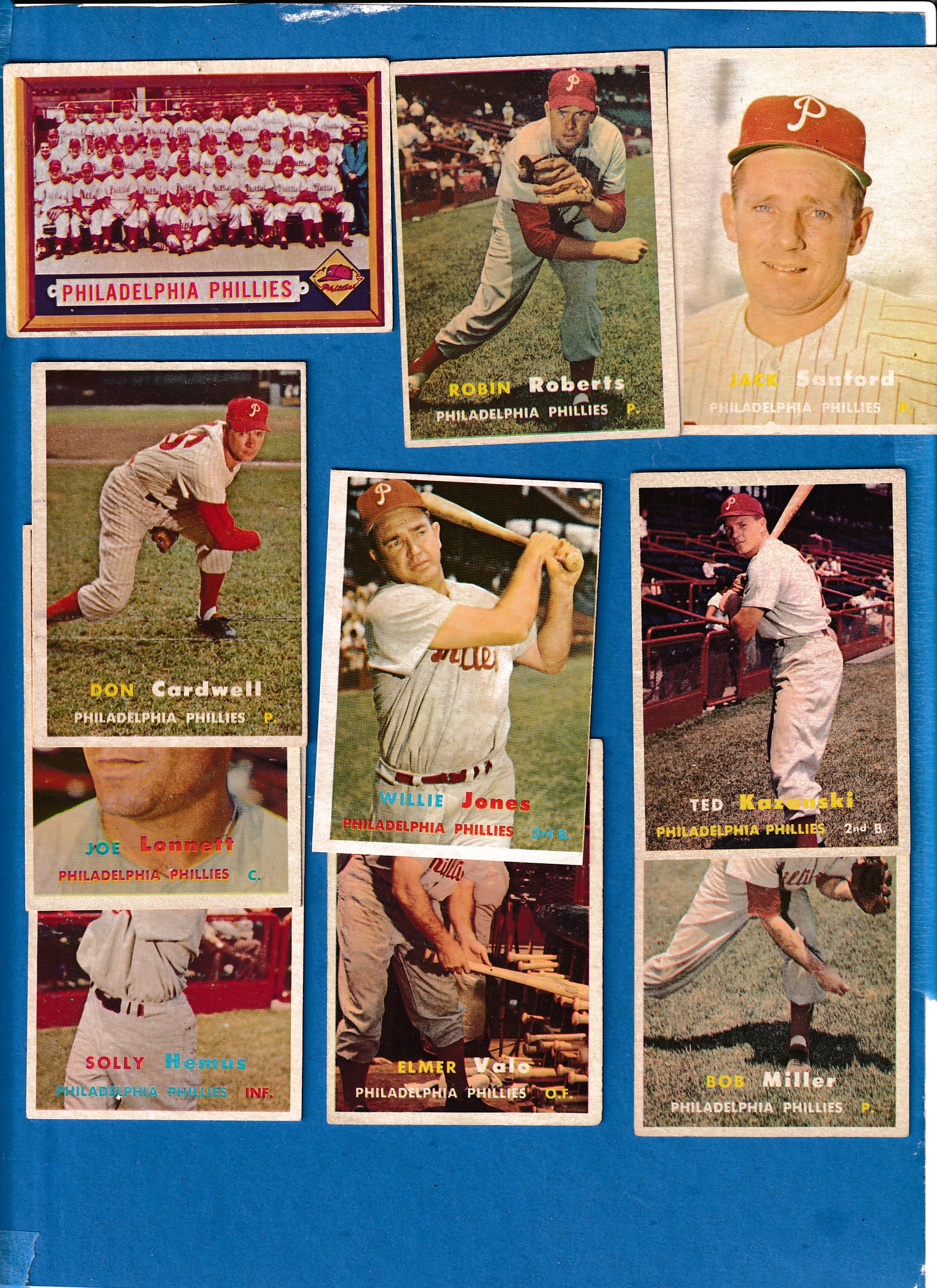 1957 Topps  - PHILLIES - Starter Team Set - (10) diferent  cards value