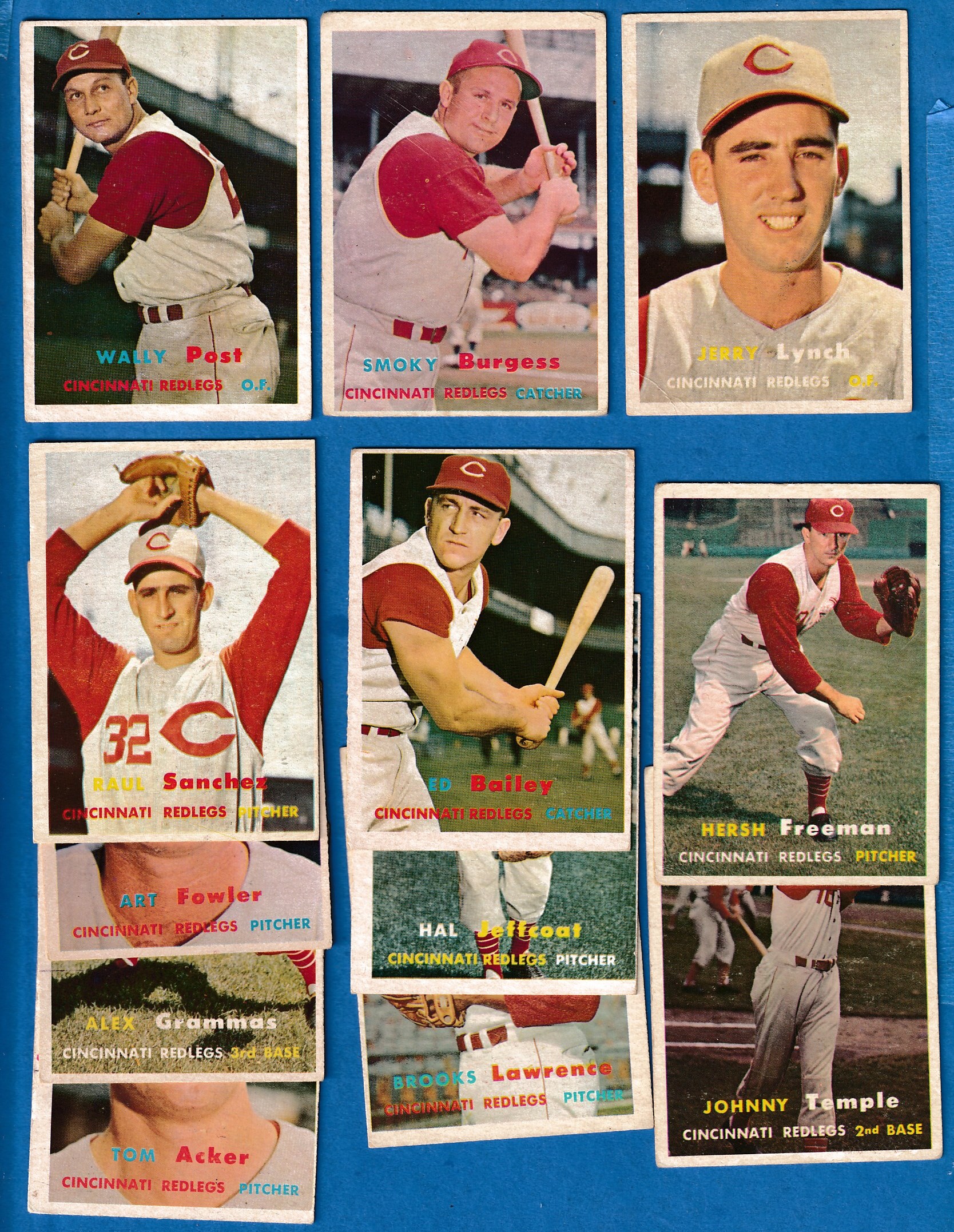 1957 Topps  - REDS - Starter Team Set - (12) different  cards value