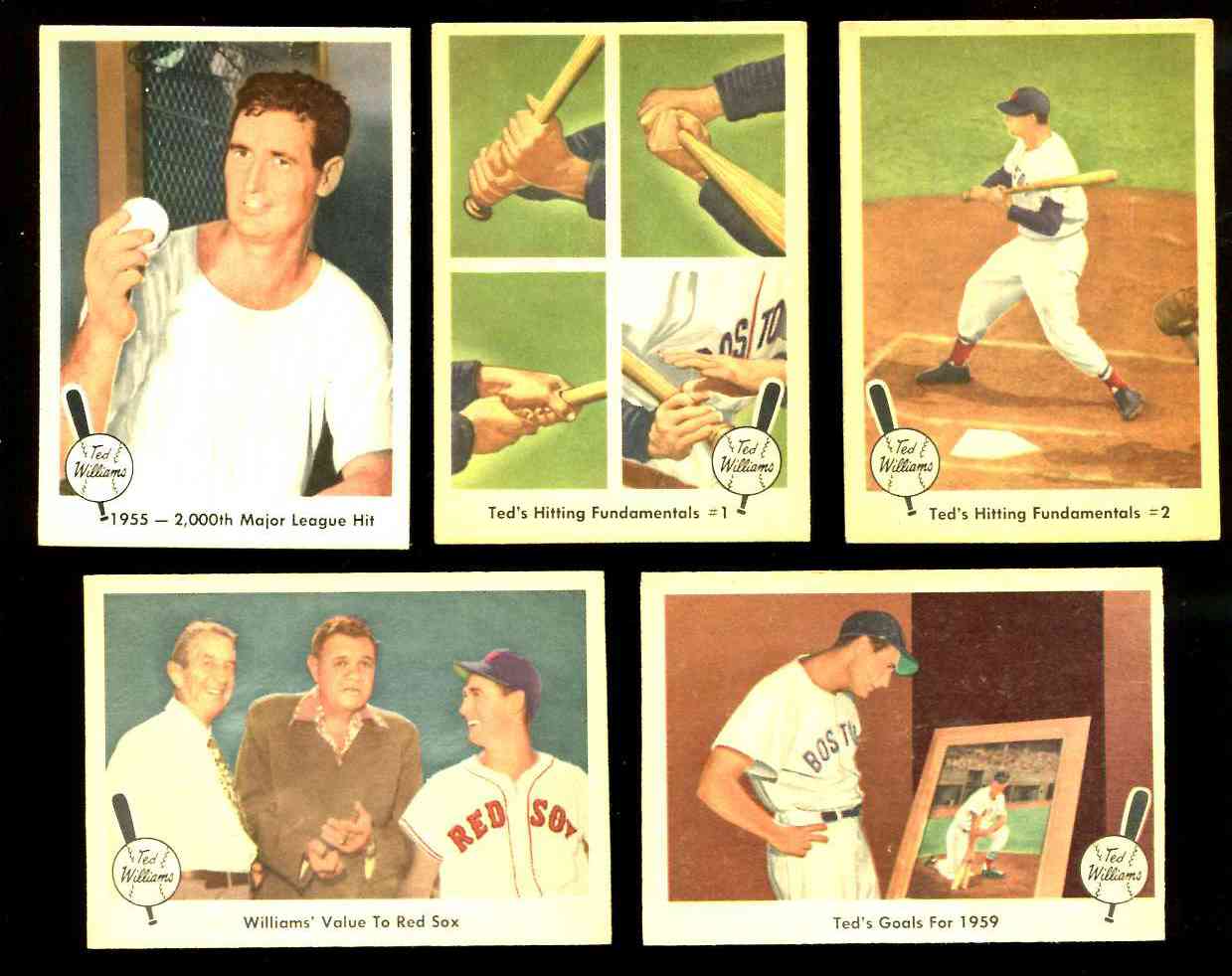 1959 Fleer Ted Williams #56 '1955 - 2,000th Major League Hit' (Red Sox)  cards value