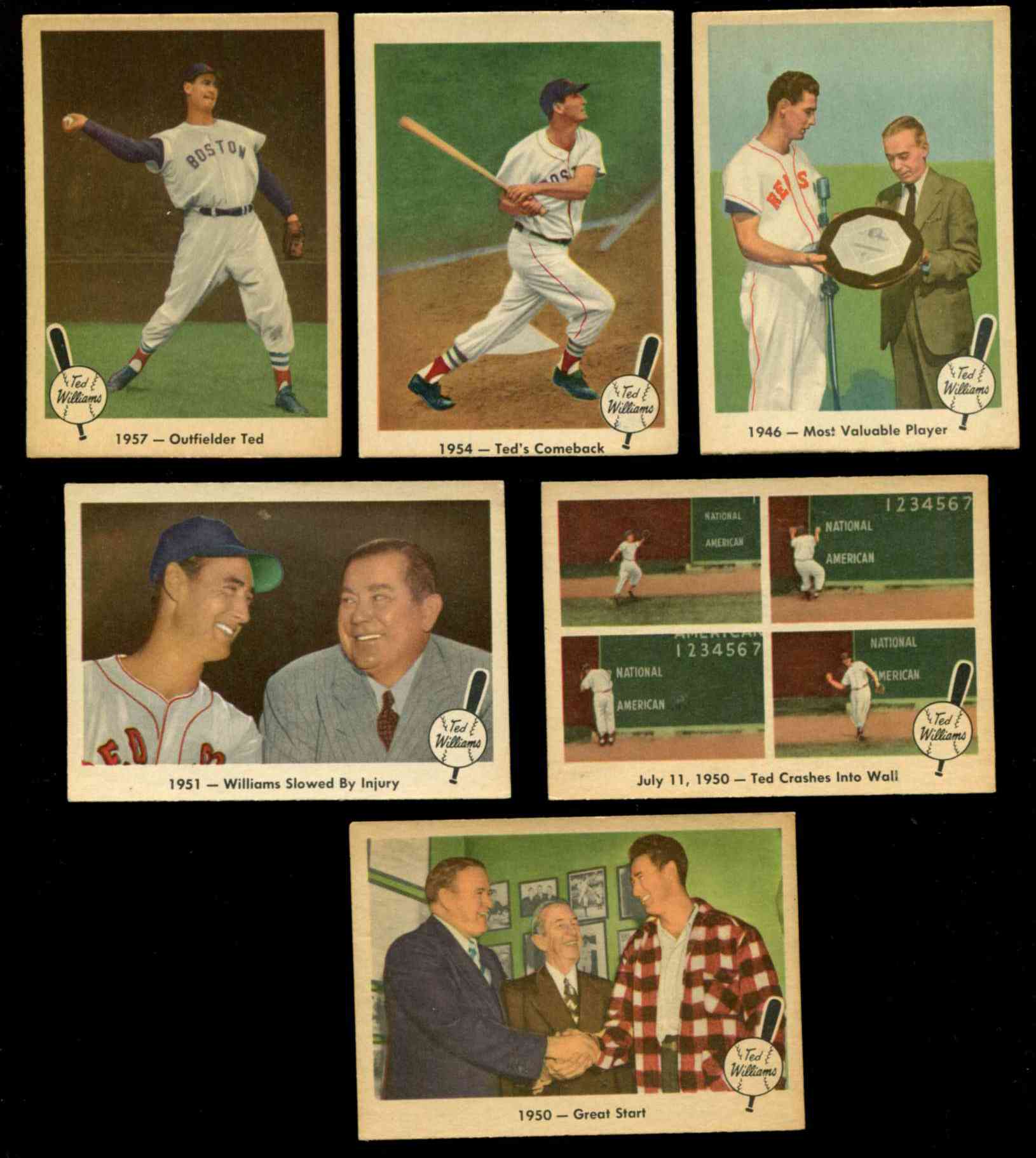 1959 Fleer Ted Williams #61 '1957 - Outfielder Ted' [#l] (Red Sox)  cards value
