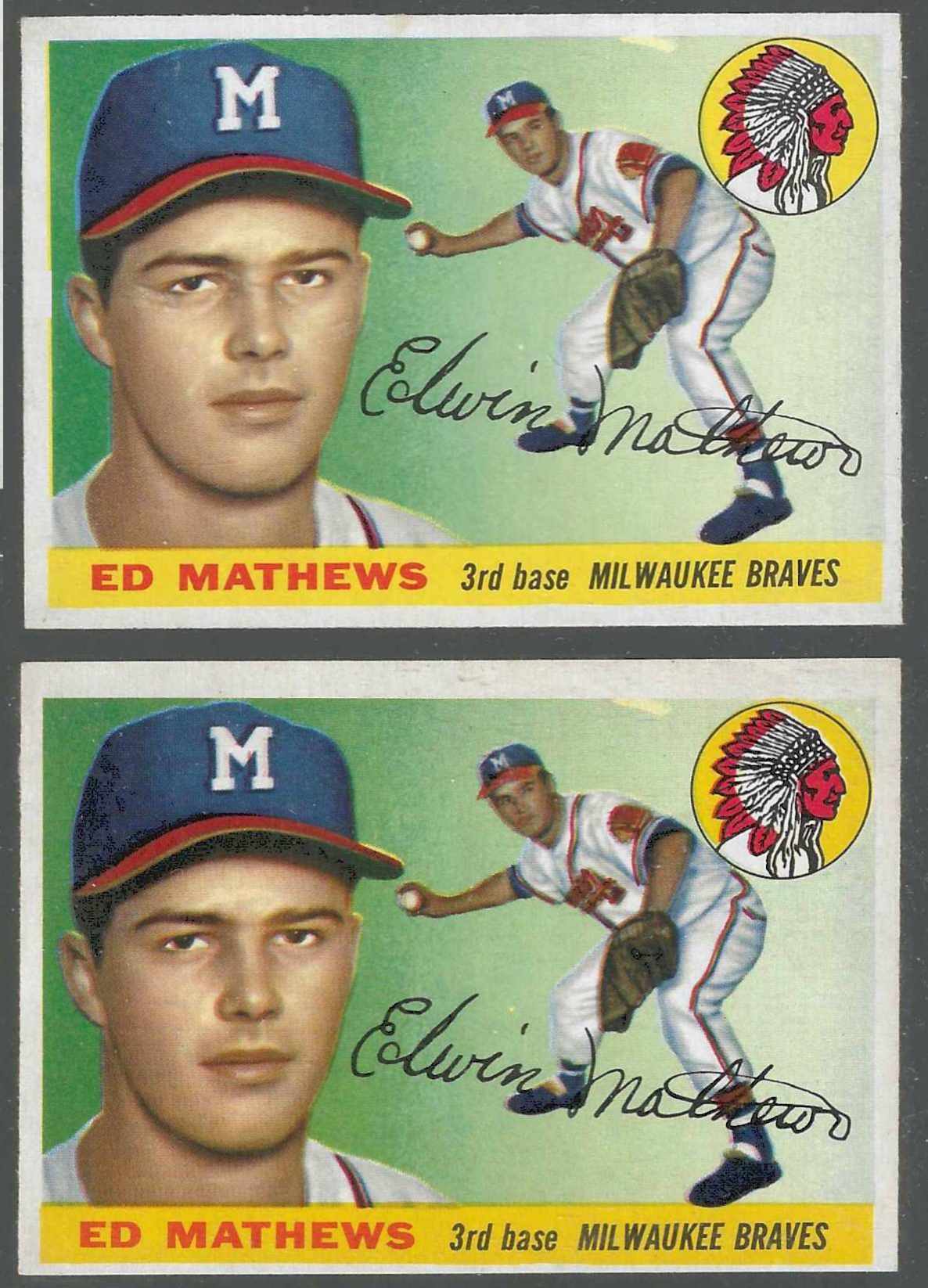 1955 Topps #155 Ed Mathews HIGH NUMBER [#] (Braves)  cards value