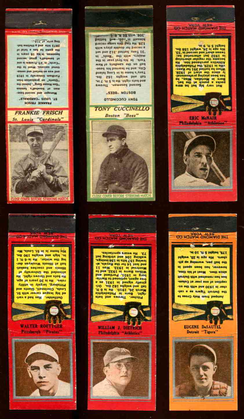 1936 Diamond Matchbooks - Frankie Frisch RED (Cardinals)  cards value