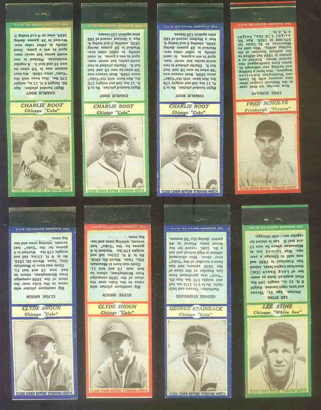 1935-36 Diamond Matchbooks #129 Fred Schulte RED (Pirates)  cards value