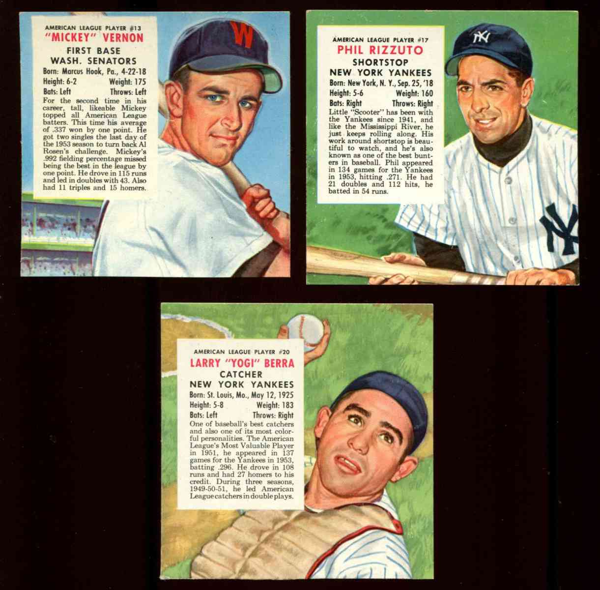 1954 Red Man #AL20 Yogi Berra (Yankees)  cards value