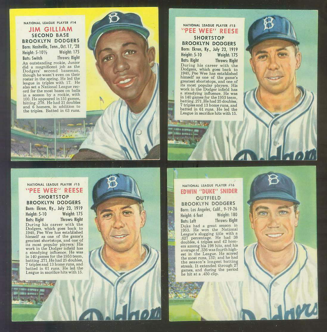 1954 Red Man #NL15 Pee Wee Reese (Dodgers)  cards value