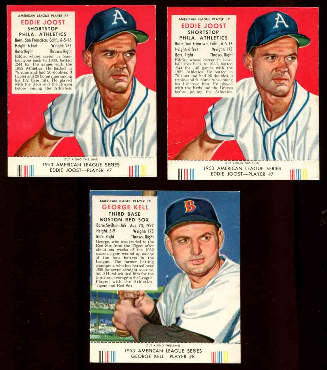 1953 Red Man w/TAB #AL.7 Eddie Joost (A's)  cards value