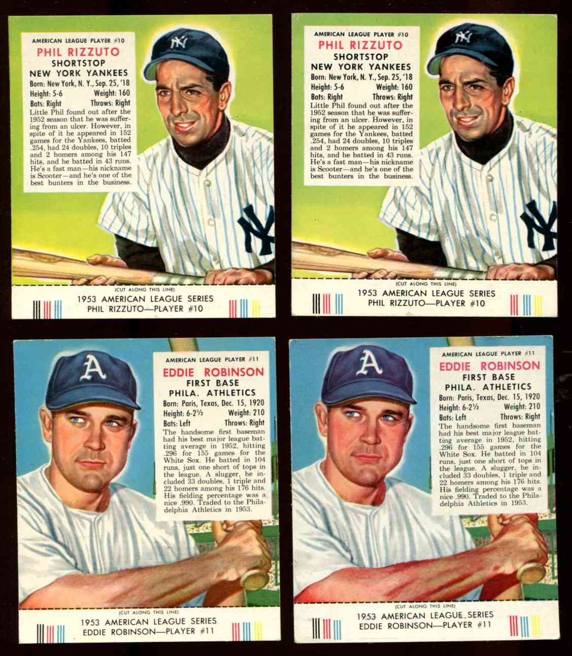 1953 Red Man w/TAB #AL10 Phil Rizzuto (Yankees)  cards value