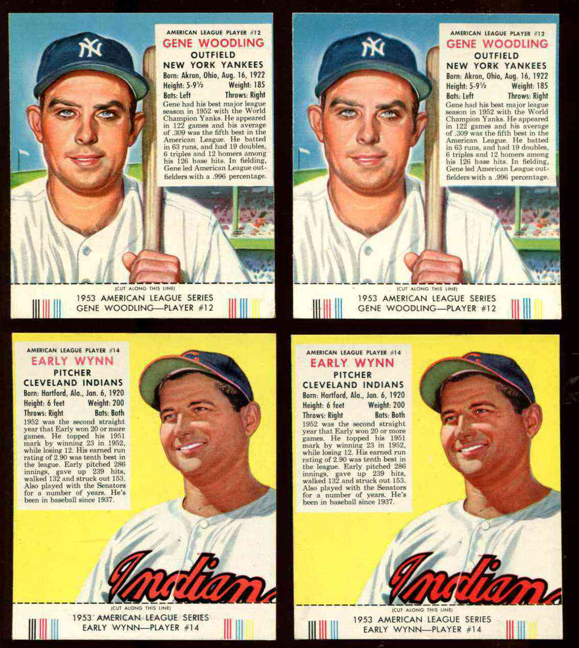 1953 Red Man w/TAB #AL14 Early Wynn (Indians)  cards value