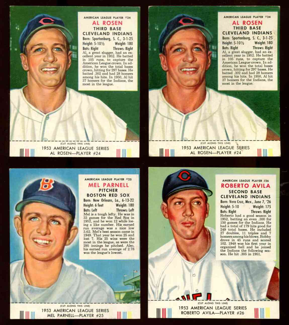 1953 Red Man w/TAB #AL25 Mel Parnell (Red Sox)  cards value