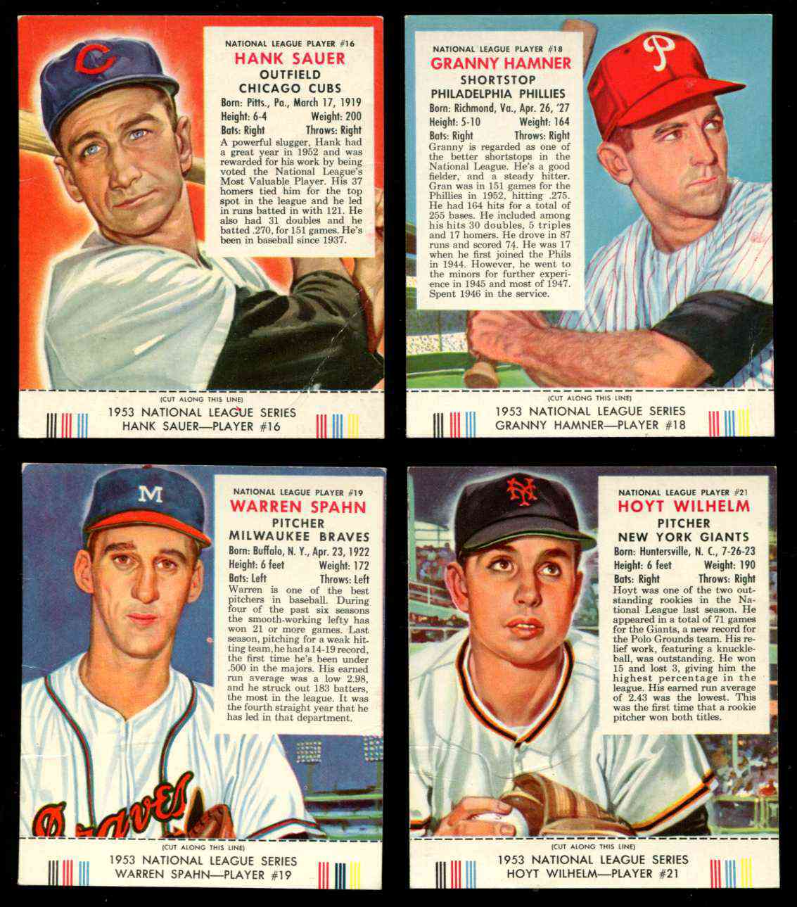 1953 Red Man w/TAB #NL19 Warren Spahn (Braves)  cards value