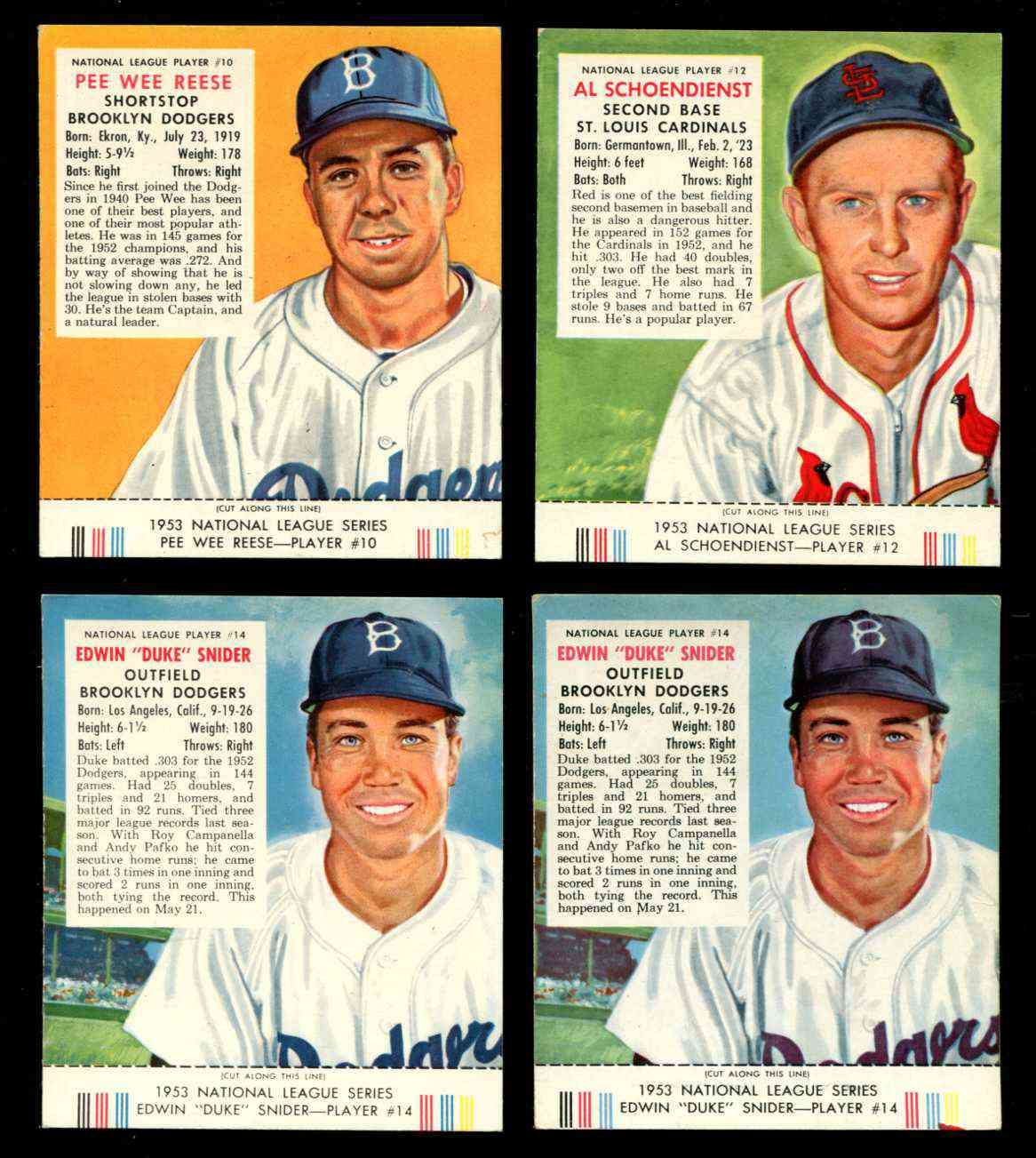 1953 Red Man w/TAB #NL10 Pee Wee Reese (Dodgers)  cards value