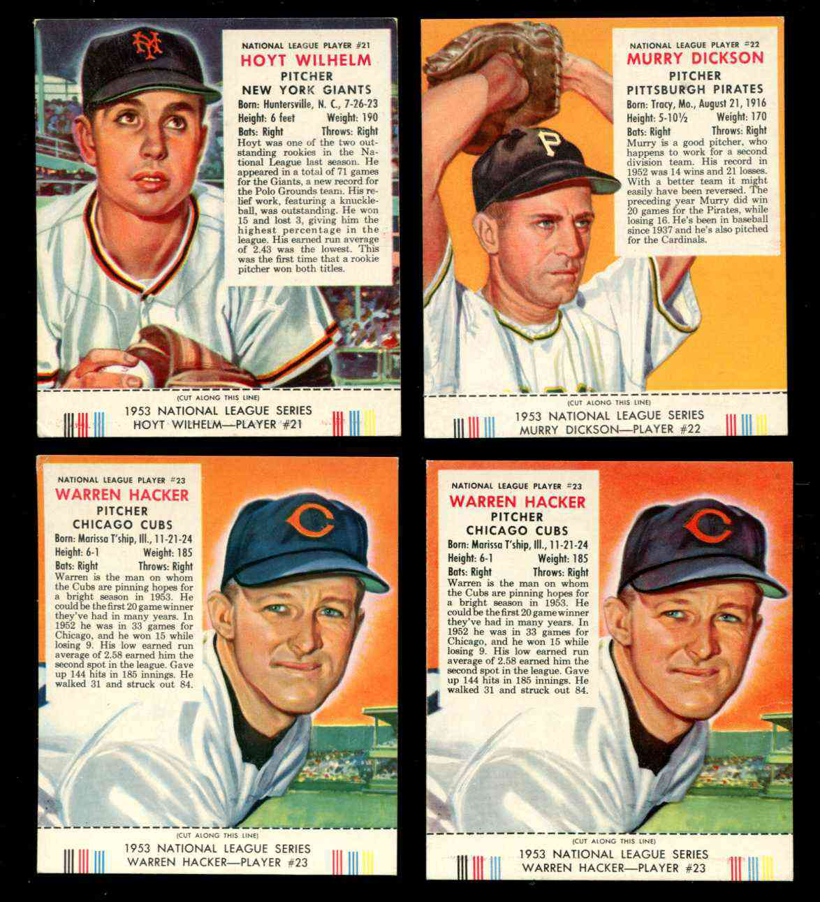 1953 Red Man w/TAB #NL22 Murry Dickson (Pirates)  cards value
