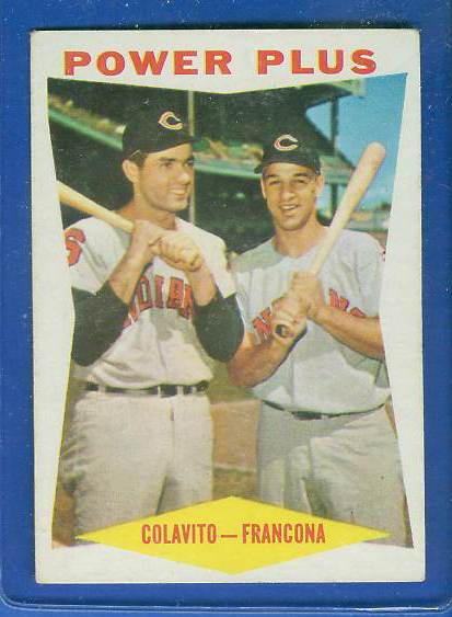 1960 Topps #260 Rocky Colavito/Tito Francona (Indians)  cards value