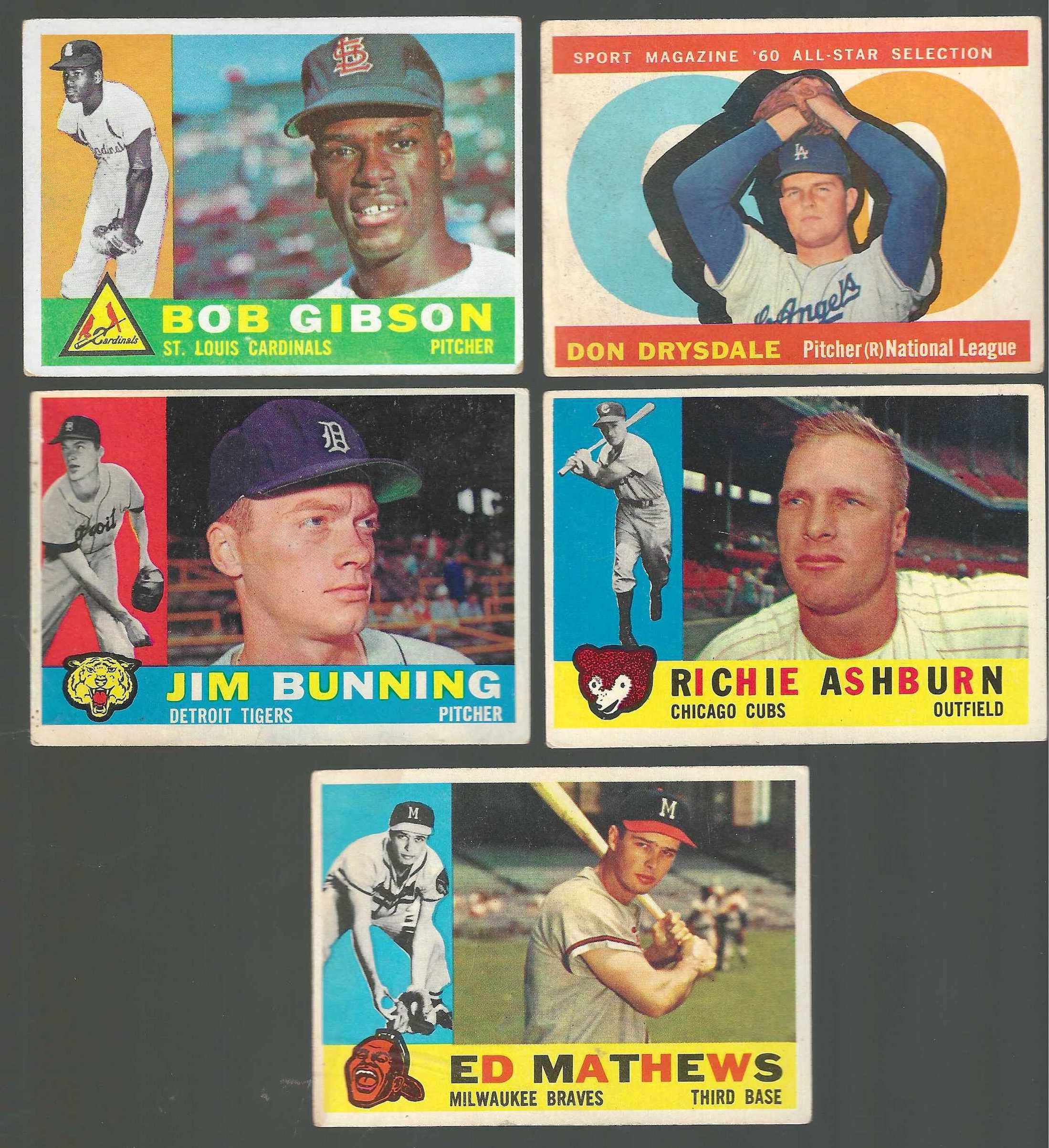 1960 Topps # 73 Bob Gibson (2nd year card) [#ll] (Cardinals)  cards value