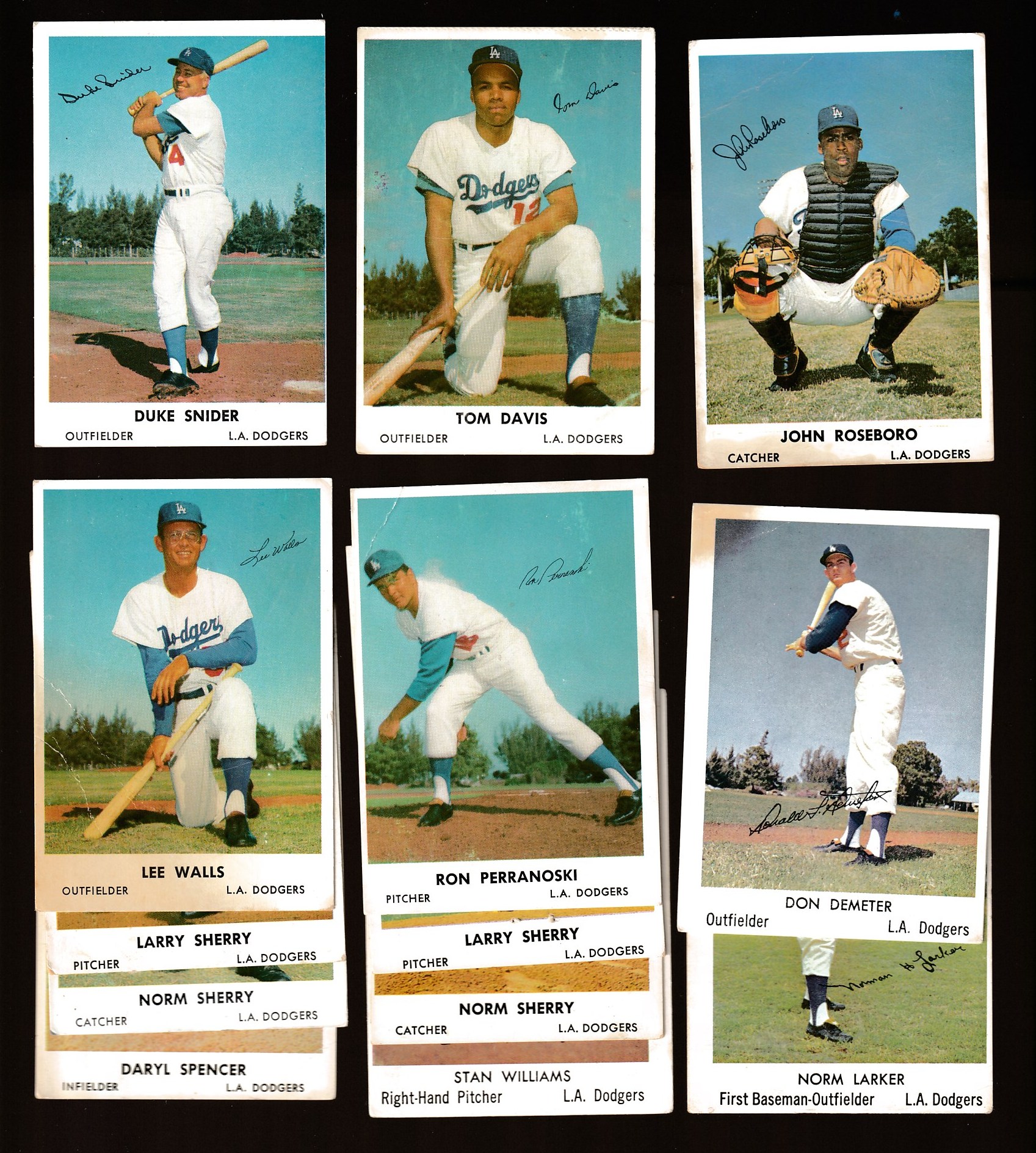 1960-1962 Bell Brand Dodgers  - Lot of (16) diff. with DUKE SNIDER  cards value