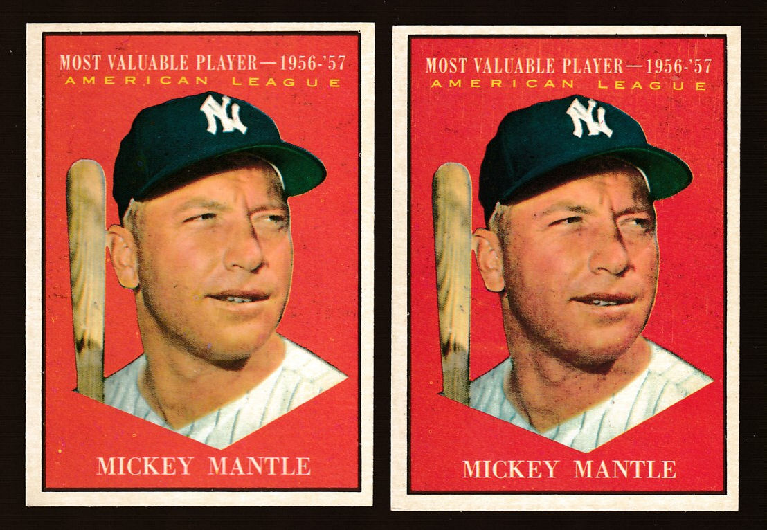 1961 Topps #475 Mickey Mantle MVP (Yankees)  cards value