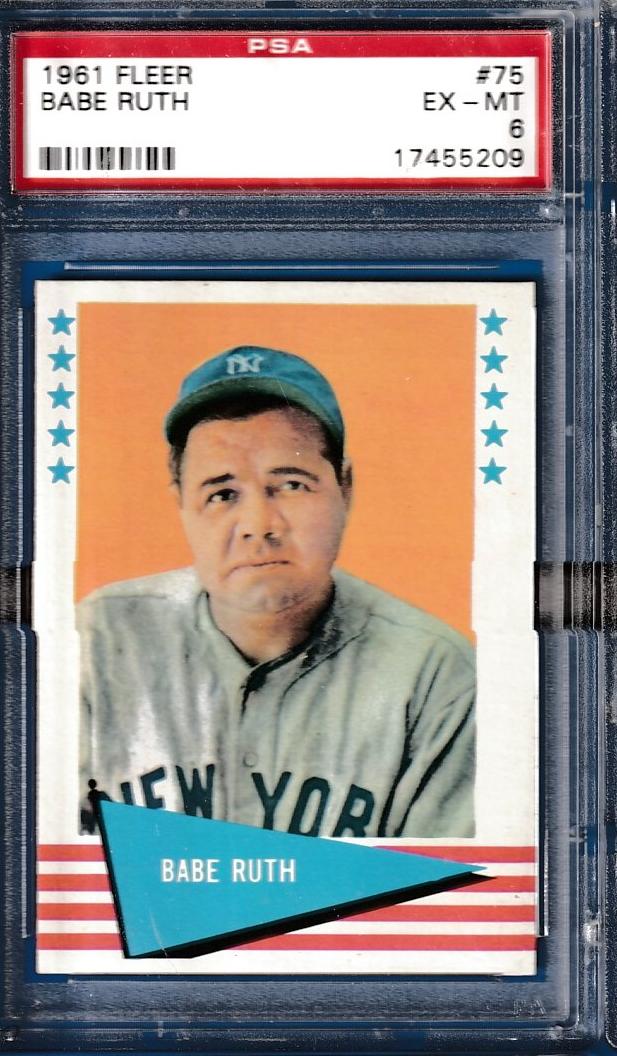 1961 Fleer # 75 Babe Ruth [#PSA-6] (Yankees)  cards value