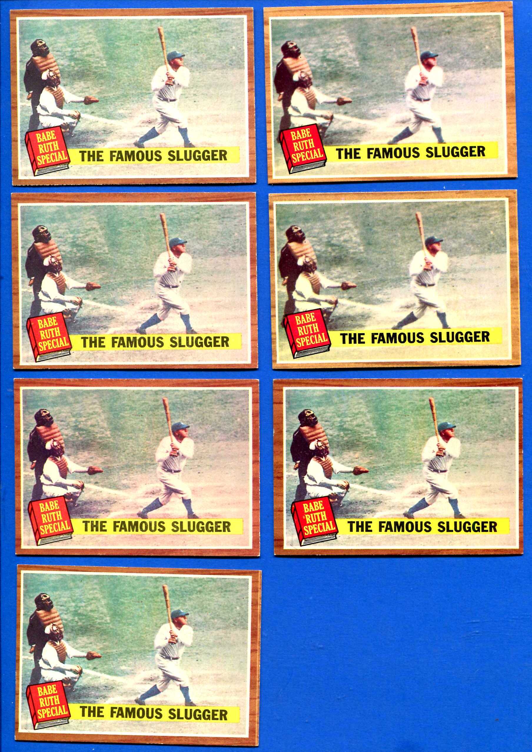 1962 Topps #138 Babe Ruth Special #4 [VAR:Green Tint] 'Famous Slugger'(Yank  cards value