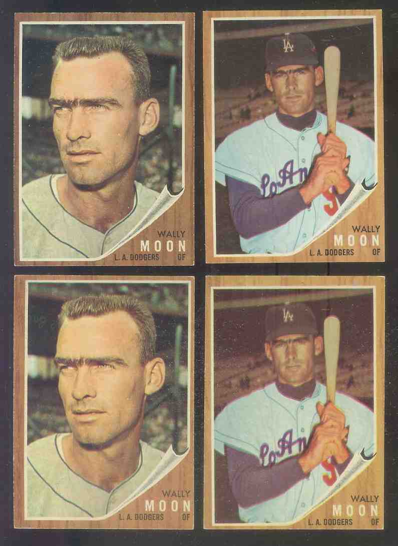 1962 Topps #190A Wally Moon [VAR:Portrait] (Dodgers)  cards value