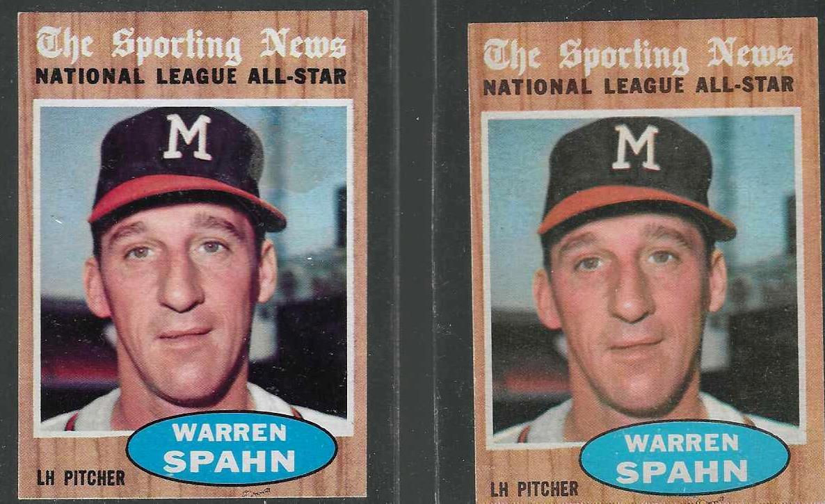 1962 Topps #399 Warren Spahn All-Star [#] (Braves)  cards value
