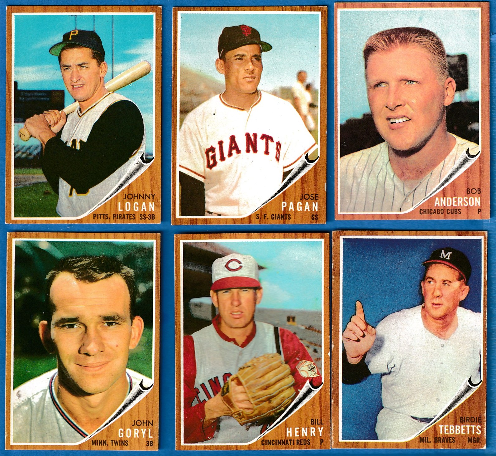 1962 Topps  -  Lot of (6) different SCARCE HIGH NUMBERS  cards value