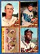 1962 Topps  [p]  4-Card PANEL - w/HANK AARON & WARREN SPAHN (Braves) !!!