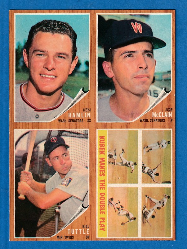 1962 Topps  [p] 4-Card PANEL - with Tony Kubek (Yankees)  cards value