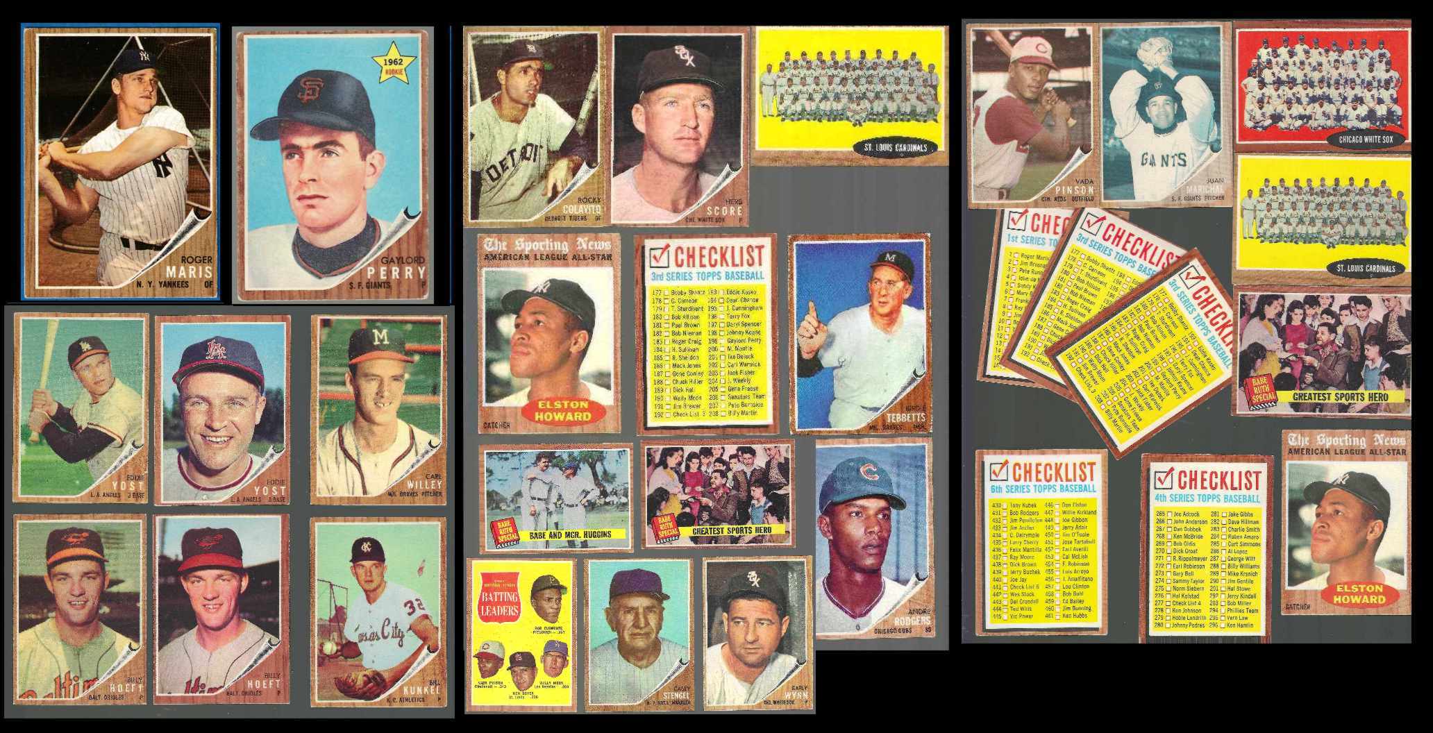 1962 Topps  -  Starter Set/Lot - (160) different with ROGER MARIS & more  cards value