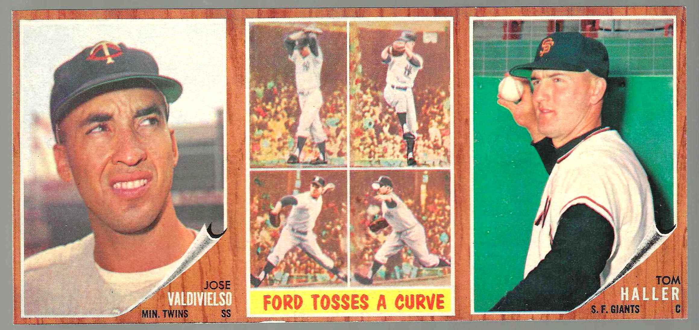 1962 Topps  [p] 3-Card PANEL - WHITEY FORD (NM/MINT) center !!! (Yankees)  cards value