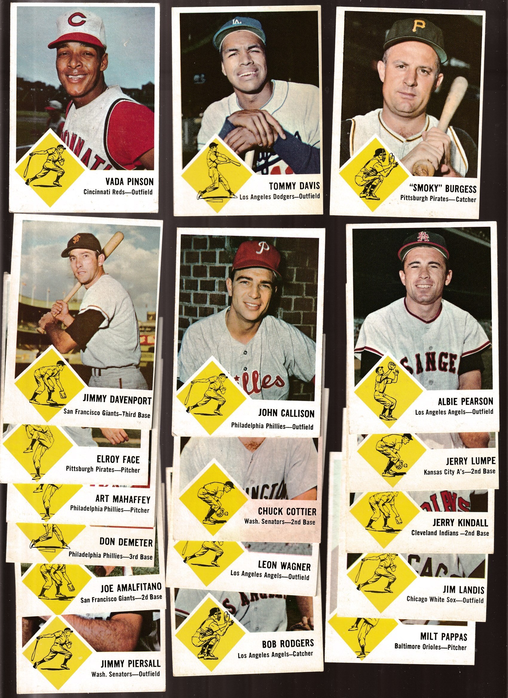 1963 Fleer   - Lot of (18) different  cards value