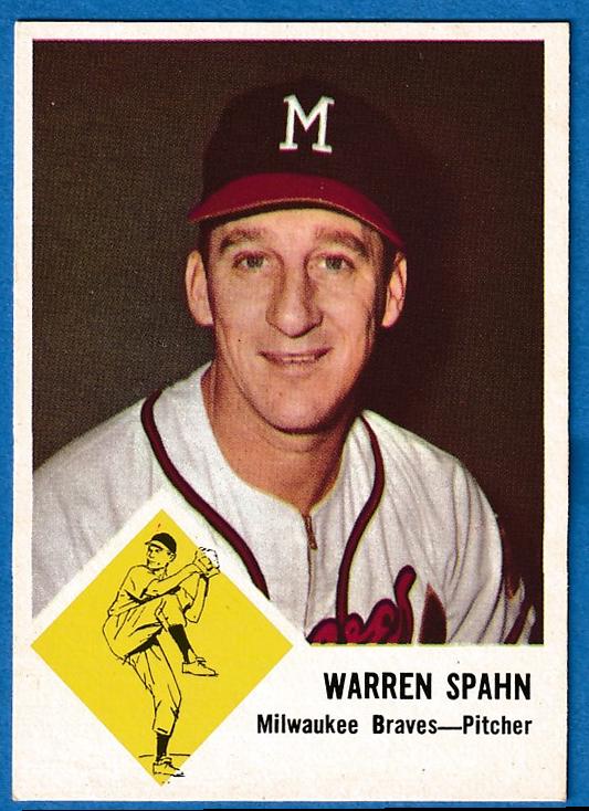 1963 Fleer #45 Warren Spahn (Braves)  cards value