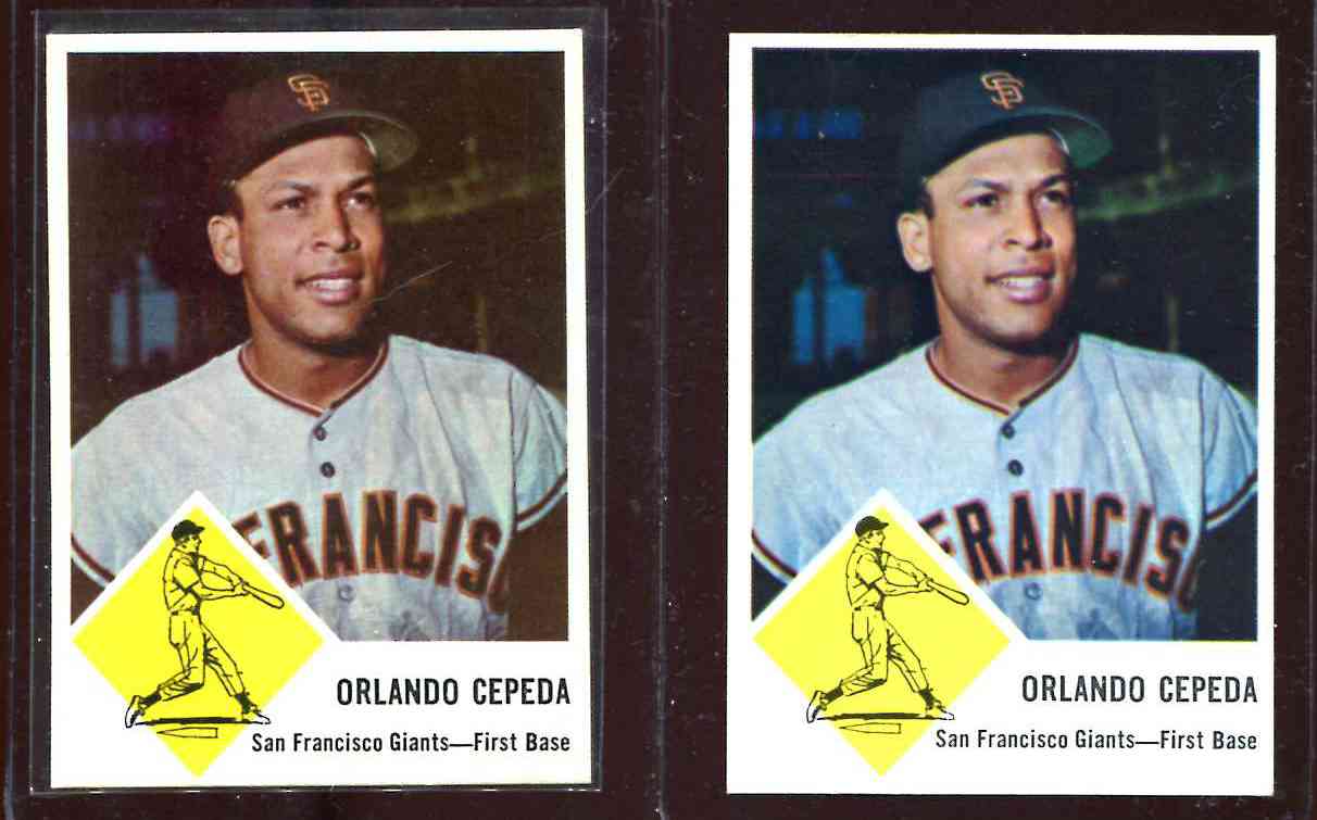 1963 Fleer #64 Orlando Cepeda [#a] (Giants)  cards value