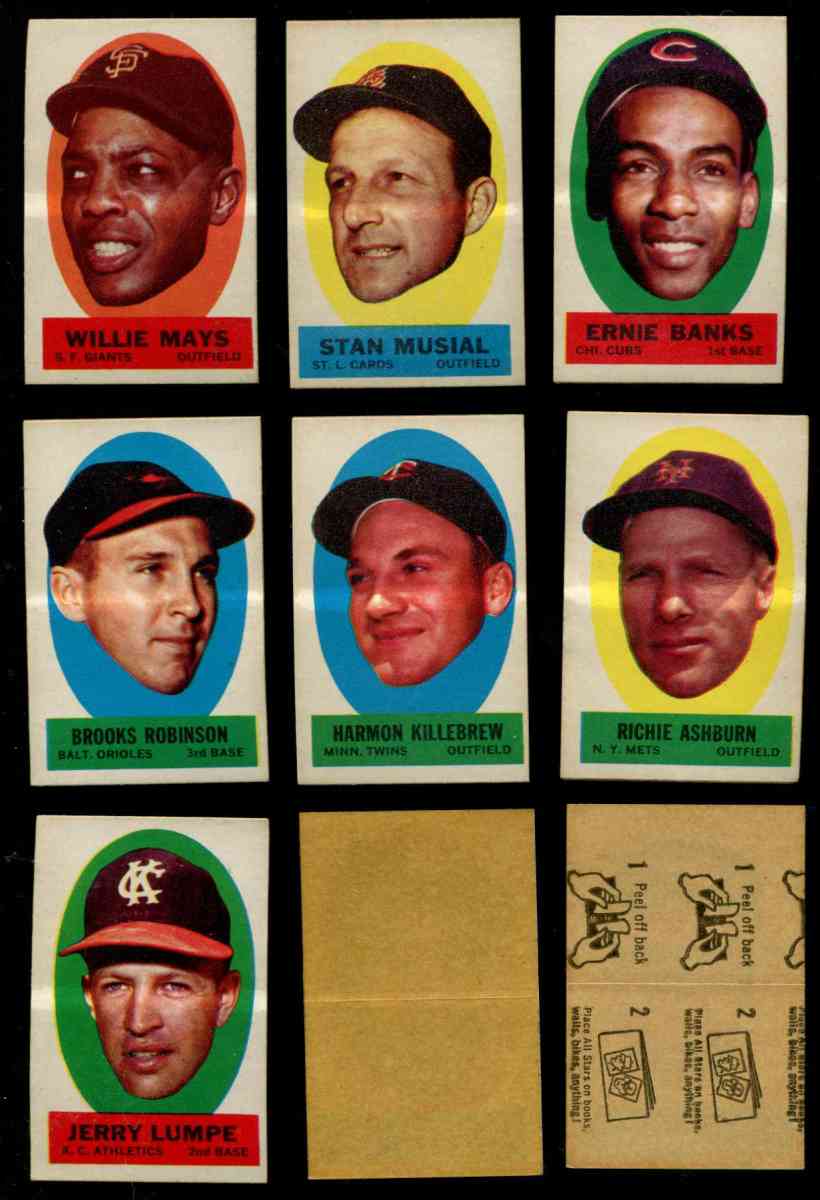 1963 Topps Peel-Offs 'Blank-Back' - Harmon Killebrew (Twins)  cards value