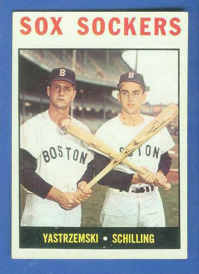 1964 Topps #182 'Red Sox Sockers' [#] w/Carl Yastrzemski/Chuck Schilling  cards value